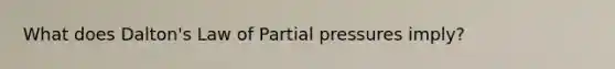 What does Dalton's Law of Partial pressures imply?