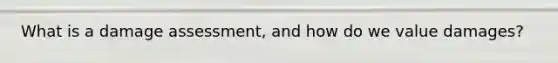 What is a damage assessment, and how do we value damages?
