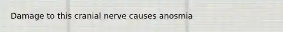 Damage to this cranial nerve causes anosmia