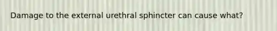 Damage to the external urethral sphincter can cause what?