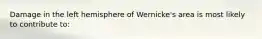 Damage in the left hemisphere of Wernicke's area is most likely to contribute to: