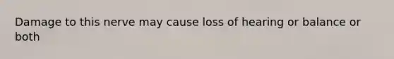 Damage to this nerve may cause loss of hearing or balance or both