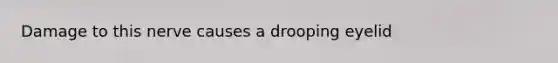 Damage to this nerve causes a drooping eyelid