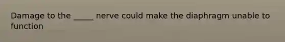 Damage to the _____ nerve could make the diaphragm unable to function