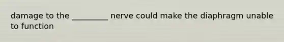 damage to the _________ nerve could make the diaphragm unable to function