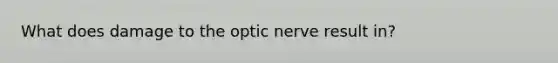 What does damage to the optic nerve result in?