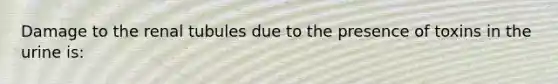 Damage to the renal tubules due to the presence of toxins in the urine is: