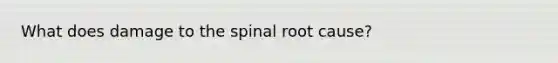 What does damage to the spinal root cause?