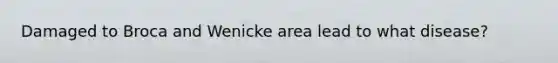 Damaged to Broca and Wenicke area lead to what disease?