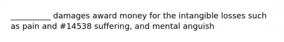 __________ damages award money for the intangible losses such as pain and #14538 suffering, and mental anguish