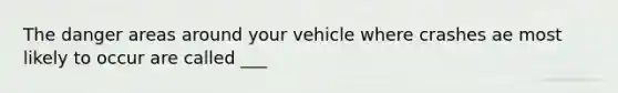 The danger areas around your vehicle where crashes ae most likely to occur are called ___