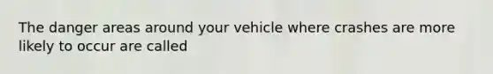 The danger areas around your vehicle where crashes are more likely to occur are called