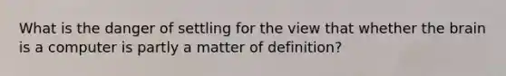 What is the danger of settling for the view that whether the brain is a computer is partly a matter of definition?