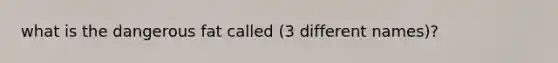 what is the dangerous fat called (3 different names)?