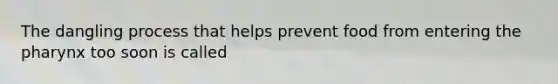 The dangling process that helps prevent food from entering the pharynx too soon is called