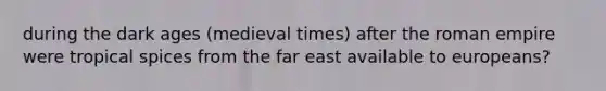 during the dark ages (medieval times) after the roman empire were tropical spices from the far east available to europeans?