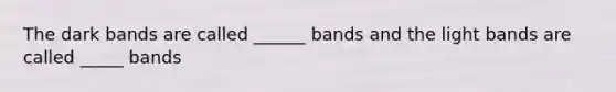 The dark bands are called ______ bands and the light bands are called _____ bands