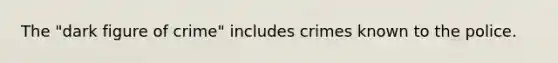 The "dark figure of crime" includes crimes known to the police.