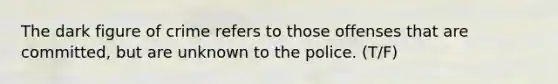 The dark figure of crime refers to those offenses that are committed, but are unknown to the police. (T/F)