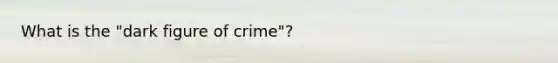 What is the "dark figure of crime"?