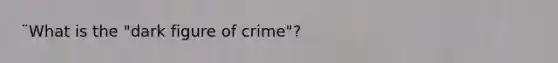 ¨What is the "dark figure of crime"?