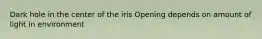 Dark hole in the center of the iris​ Opening depends on amount of light in environment