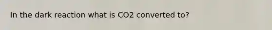 In the dark reaction what is CO2 converted to?