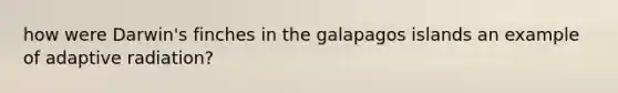 how were Darwin's finches in the galapagos islands an example of adaptive radiation?