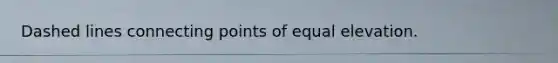 Dashed lines connecting points of equal elevation.