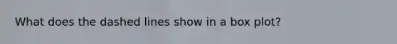 What does the dashed lines show in a box plot?