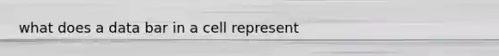 what does a data bar in a cell represent