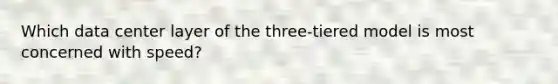 Which data center layer of the three-tiered model is most concerned with speed?