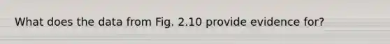 What does the data from Fig. 2.10 provide evidence for?