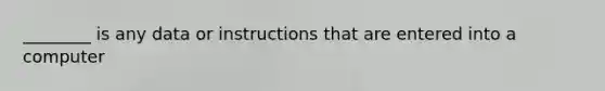 ________ is any data or instructions that are entered into a computer