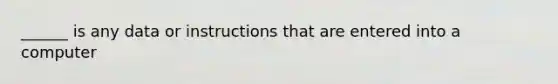 ______ is any data or instructions that are entered into a computer