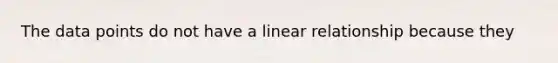 The data points do not have a linear relationship because they