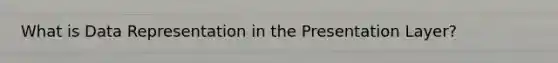 What is Data Representation in the Presentation Layer?