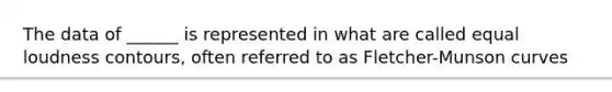 The data of ______ is represented in what are called equal loudness contours, often referred to as Fletcher-Munson curves