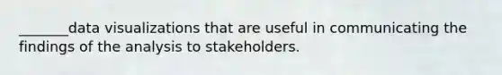 _______<a href='https://www.questionai.com/knowledge/krStmcOHC9-data-visualization' class='anchor-knowledge'>data visualization</a>s that are useful in communicating the findings of the analysis to stakeholders.