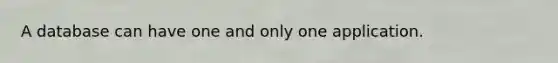 A database can have one and only one application.