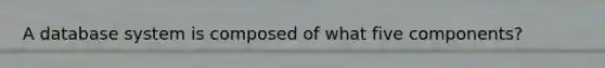 A database system is composed of what five components?
