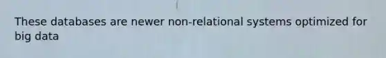 These databases are newer non-relational systems optimized for big data
