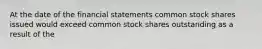 At the date of the financial statements common stock shares issued would exceed common stock shares outstanding as a result of the