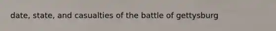 date, state, and casualties of the battle of gettysburg