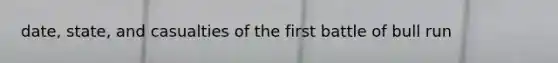 date, state, and casualties of the first battle of bull run