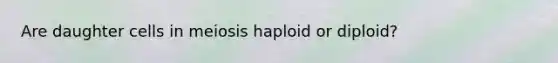 Are daughter cells in meiosis haploid or diploid?