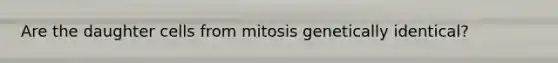 Are the daughter cells from mitosis genetically identical?