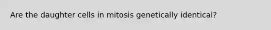 Are the daughter cells in mitosis genetically identical?