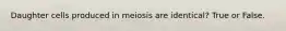 Daughter cells produced in meiosis are identical? True or False.