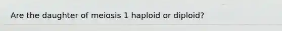 Are the daughter of meiosis 1 haploid or diploid?